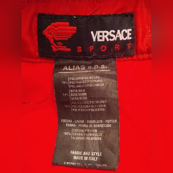 Women's Authentic Vintage Versace Sport Track Pant Red Orange Size Large - Picture 2 of 9